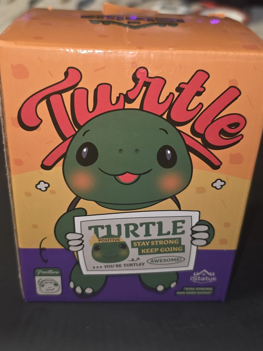 Green Turtle Habitat Figurine with Motivational Sign